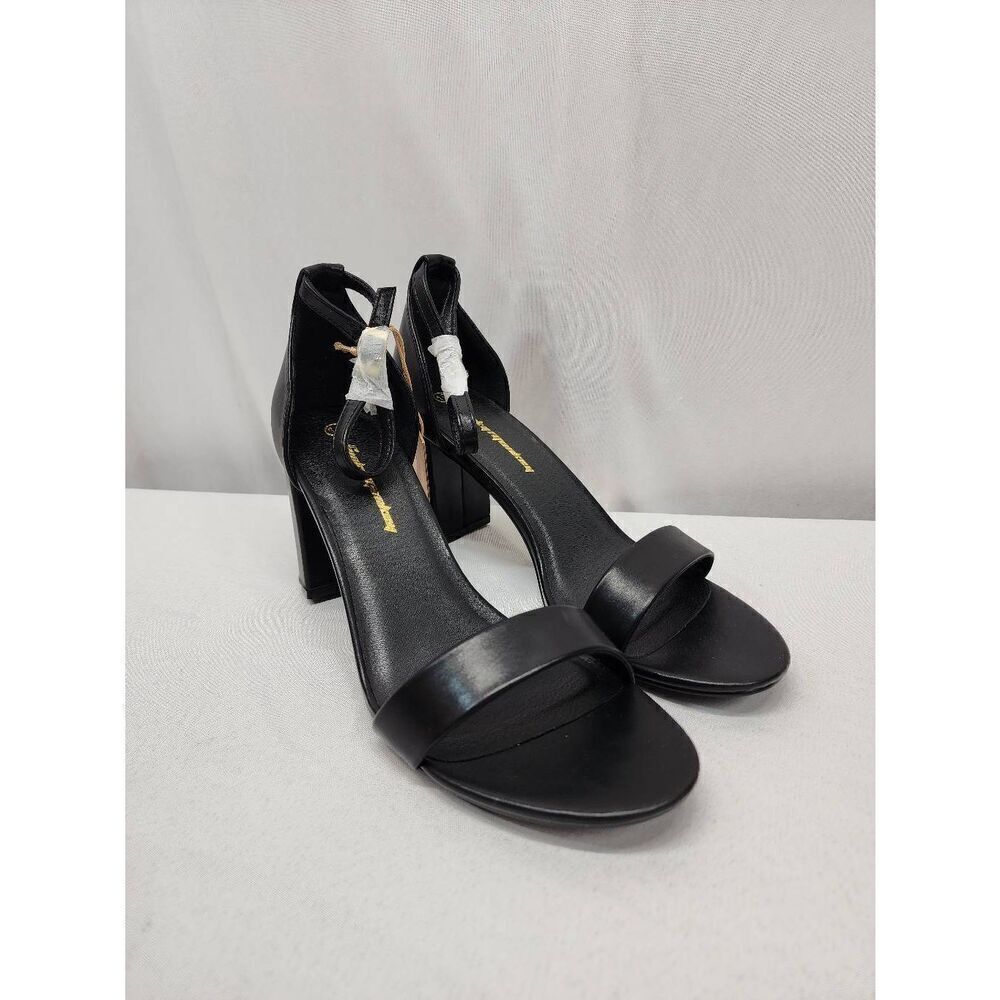FUNKYMONKEY Size 10 Women's Chunky High Heels Sandals,Two Strap Open Toe Ankle S